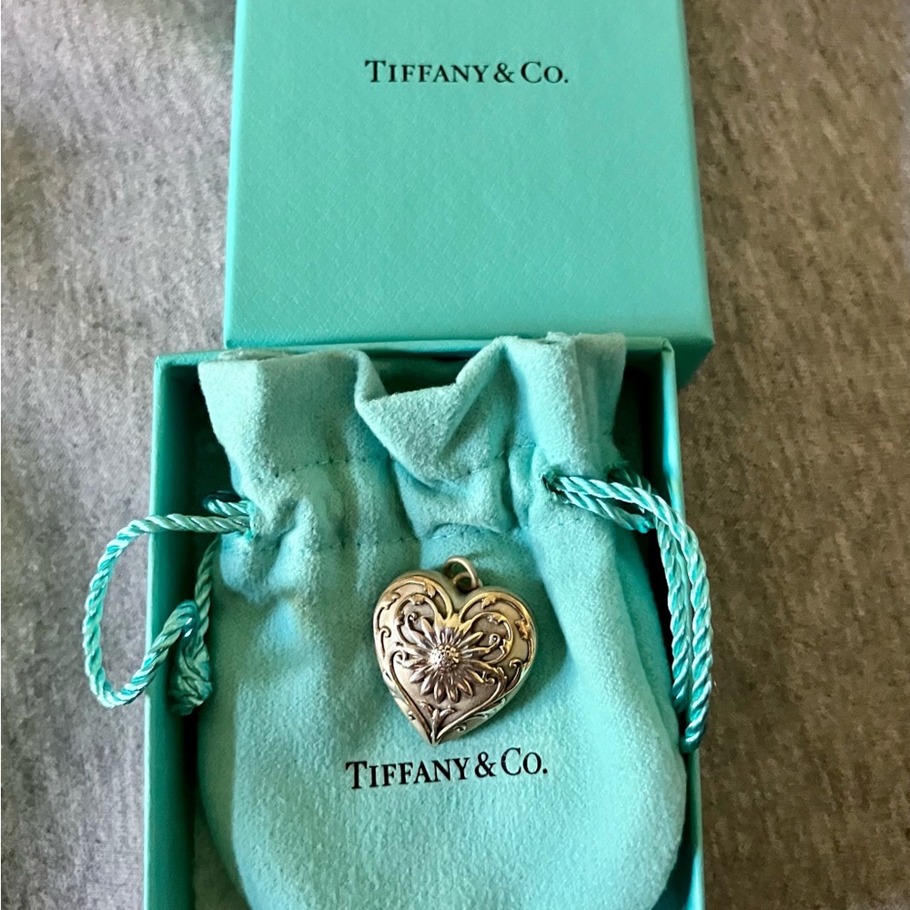 Rare New Tiffany & Co Medium Sterling Silver Ziegfeld Daisy Locket Cham
